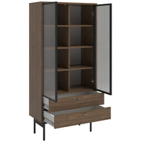 Aukšta vitrina OLAR, riešuto, 85 cm