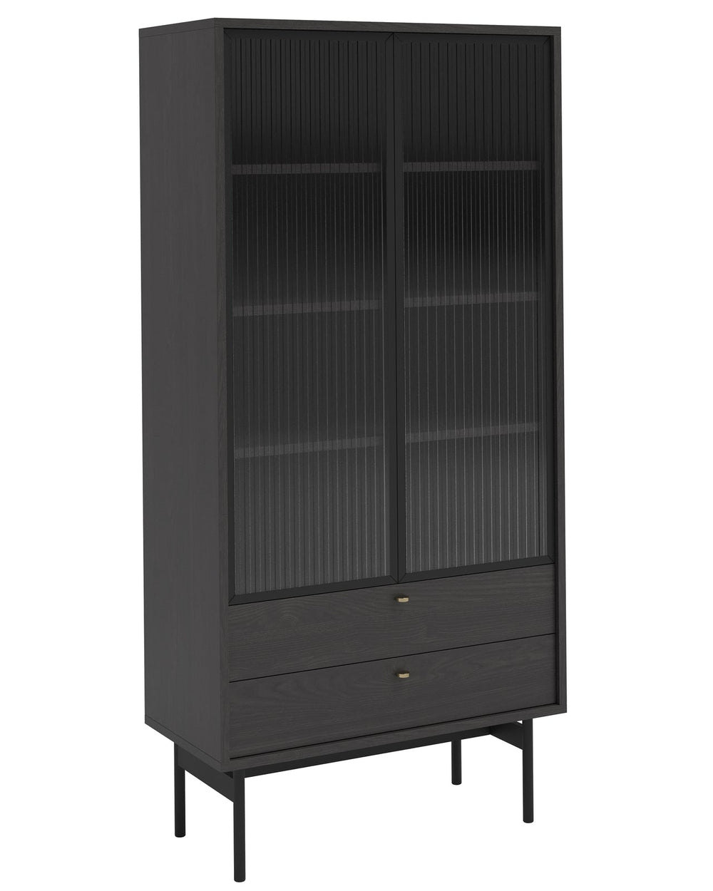 Aukšta vitrina OLAR, juoda, 85 cm