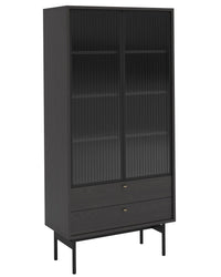 Aukšta vitrina OLAR, juoda, 85 cm