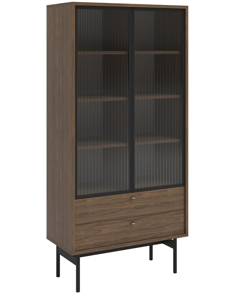Aukšta vitrina OLAR, riešuto, 85 cm