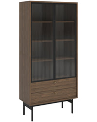 Aukšta vitrina OLAR, riešuto, 85 cm