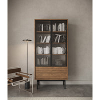Aukšta vitrina OLAR, riešuto, 85 cm