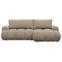 Kampinė sofa TARRA mini visu dydžiu, tamsiai smėlinė pliušas