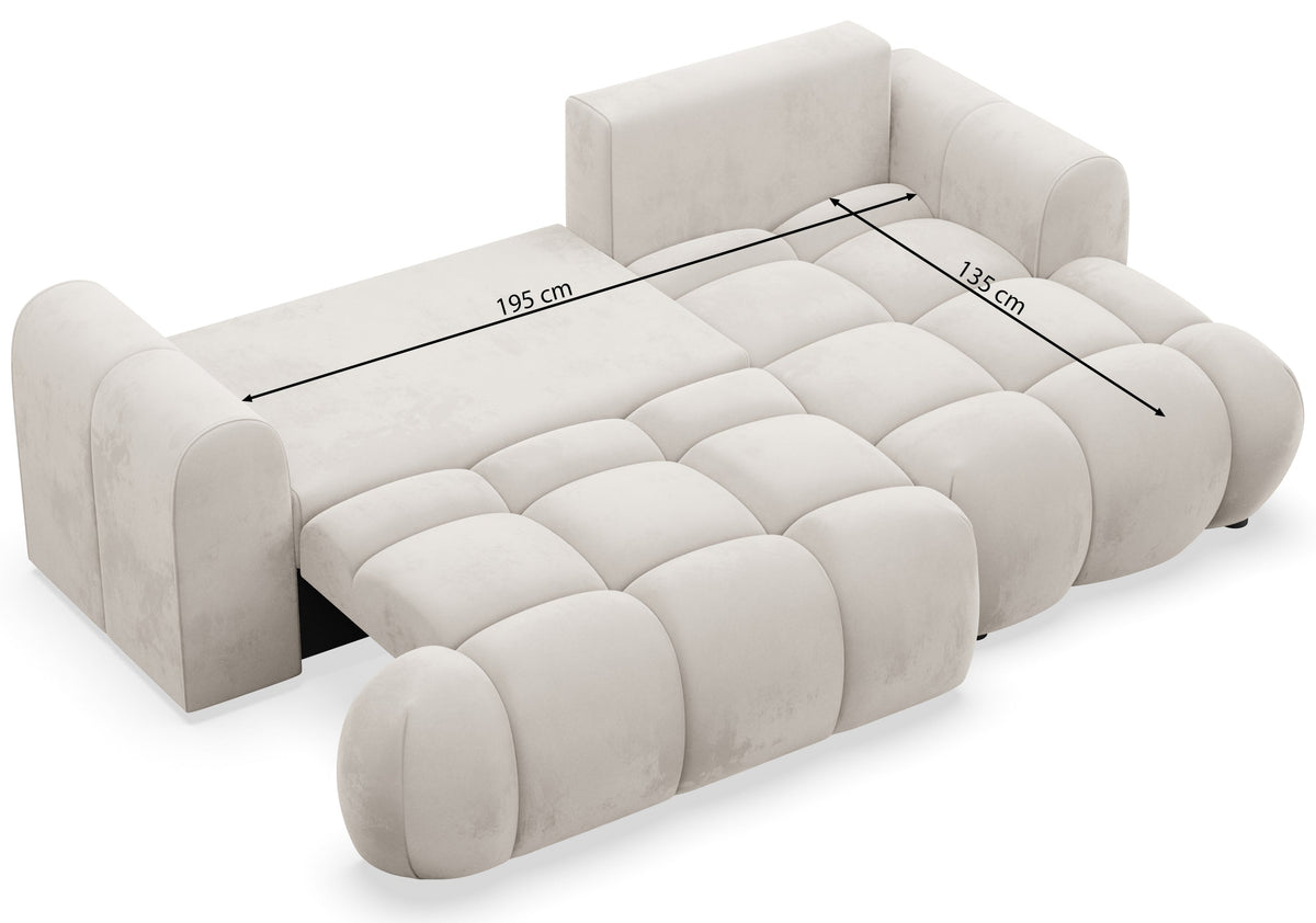 Kampinės sofos TARRA mini elegantiškos linijos iš šono