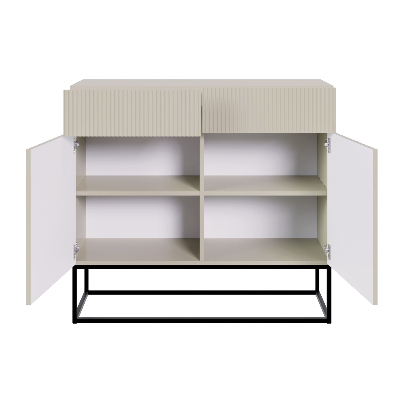 Komoda VELDIO, pilkai smėlinė, 100 cm