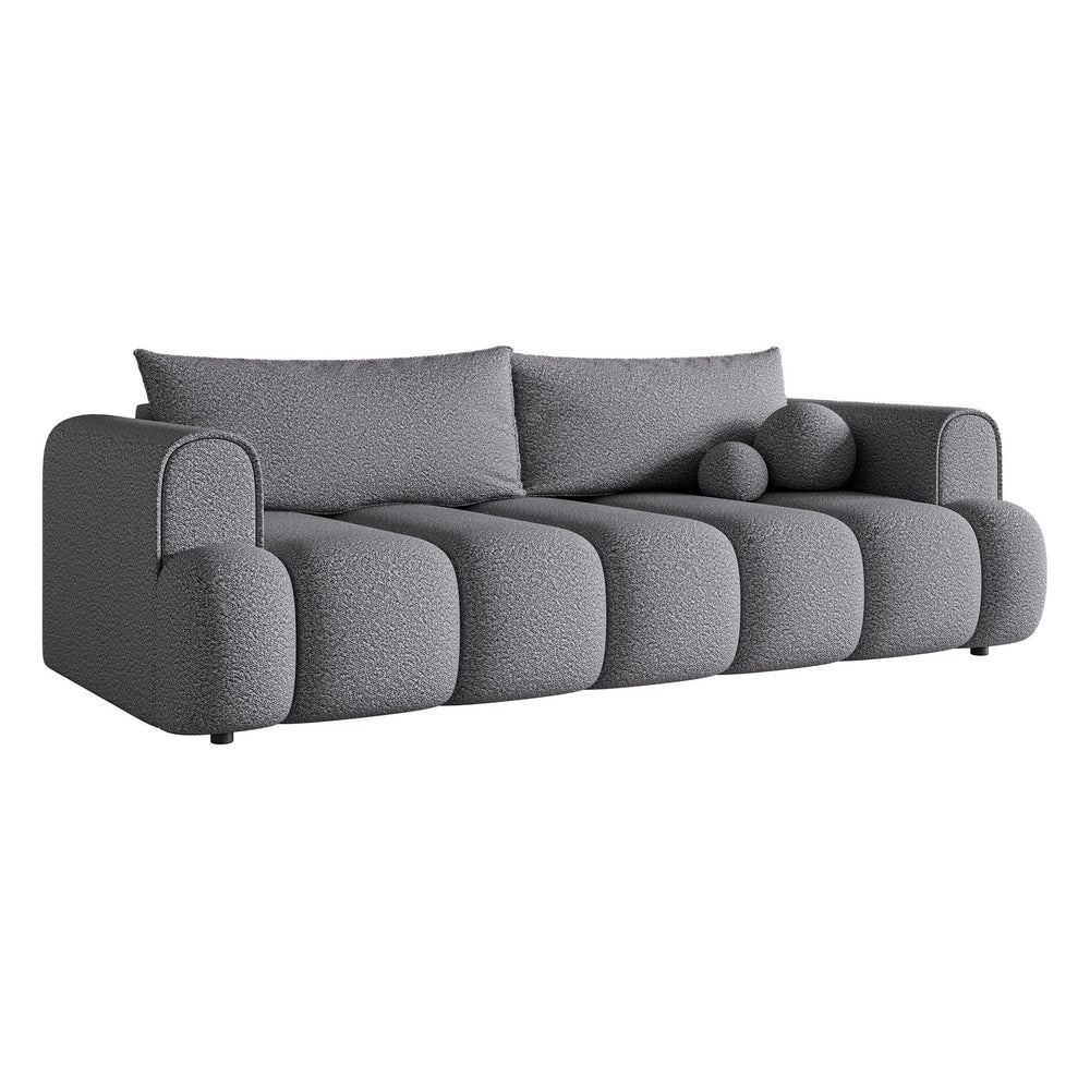 Sofa lova ANDELINA, pilkos spalvos, boucle