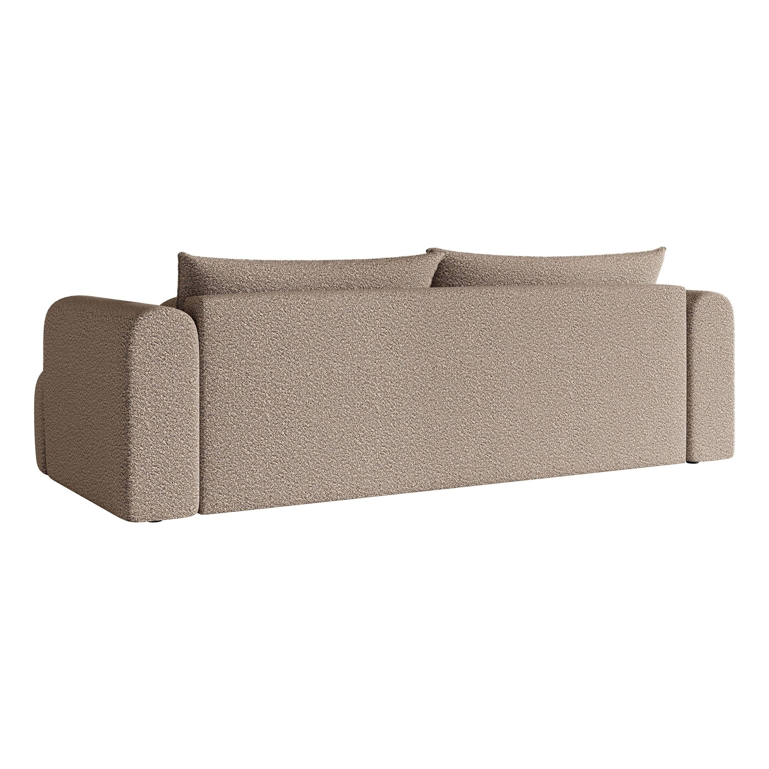 Sofa lova ANDELINA, tamsios smėlio spalvos, boucle