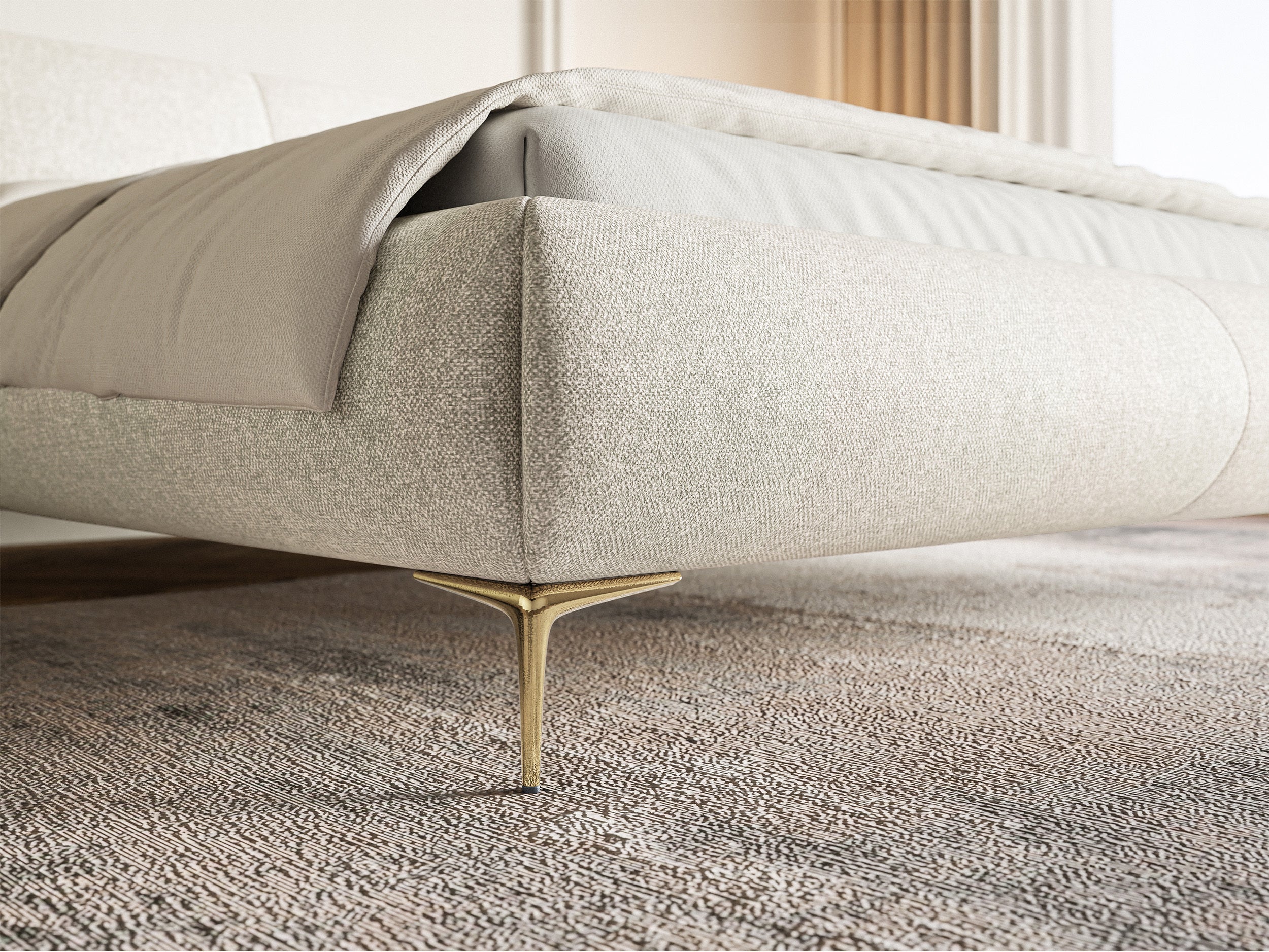 VELORA bed, light beige