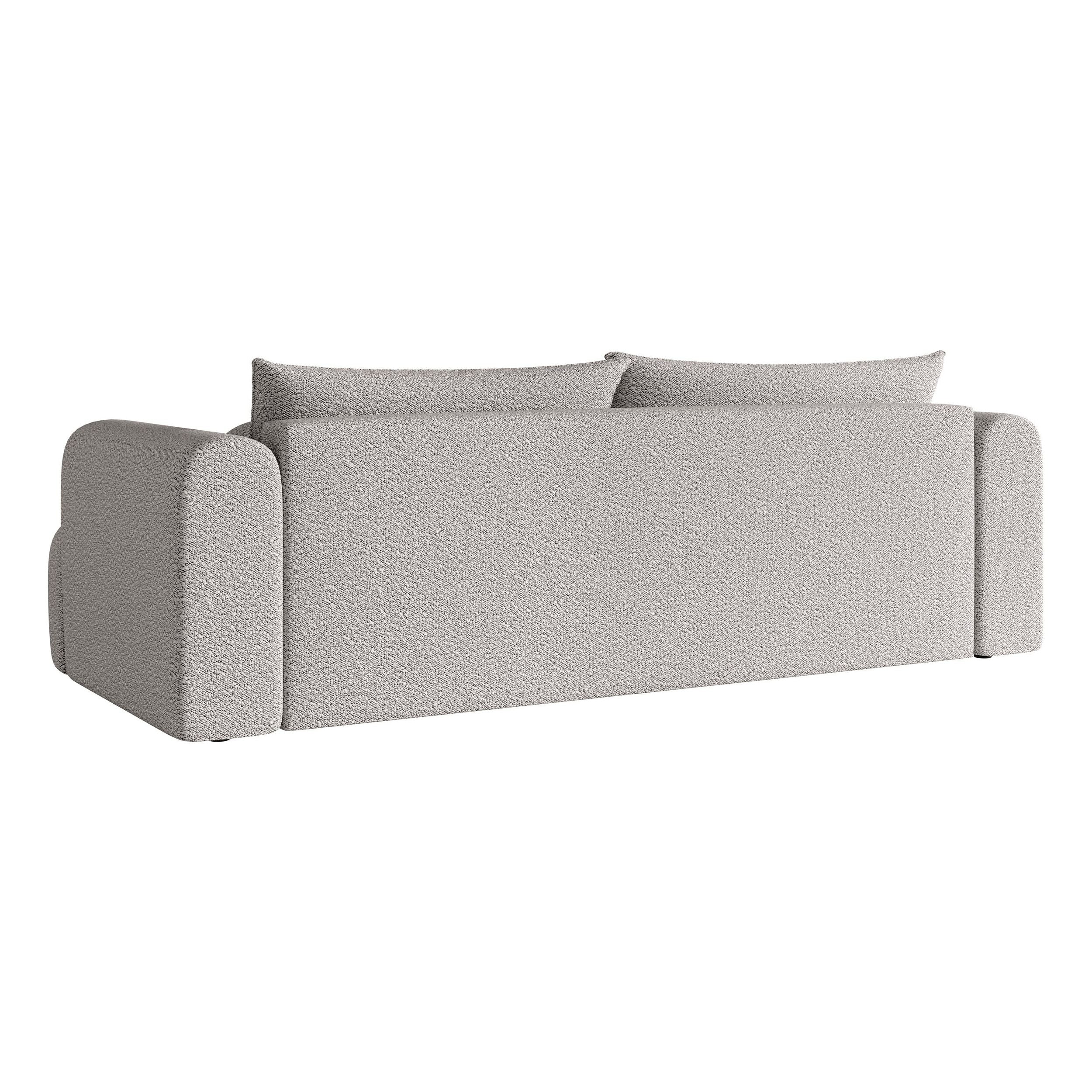 Sofa lova ANDELINA, šviesiai pilkos spalvos, boucle