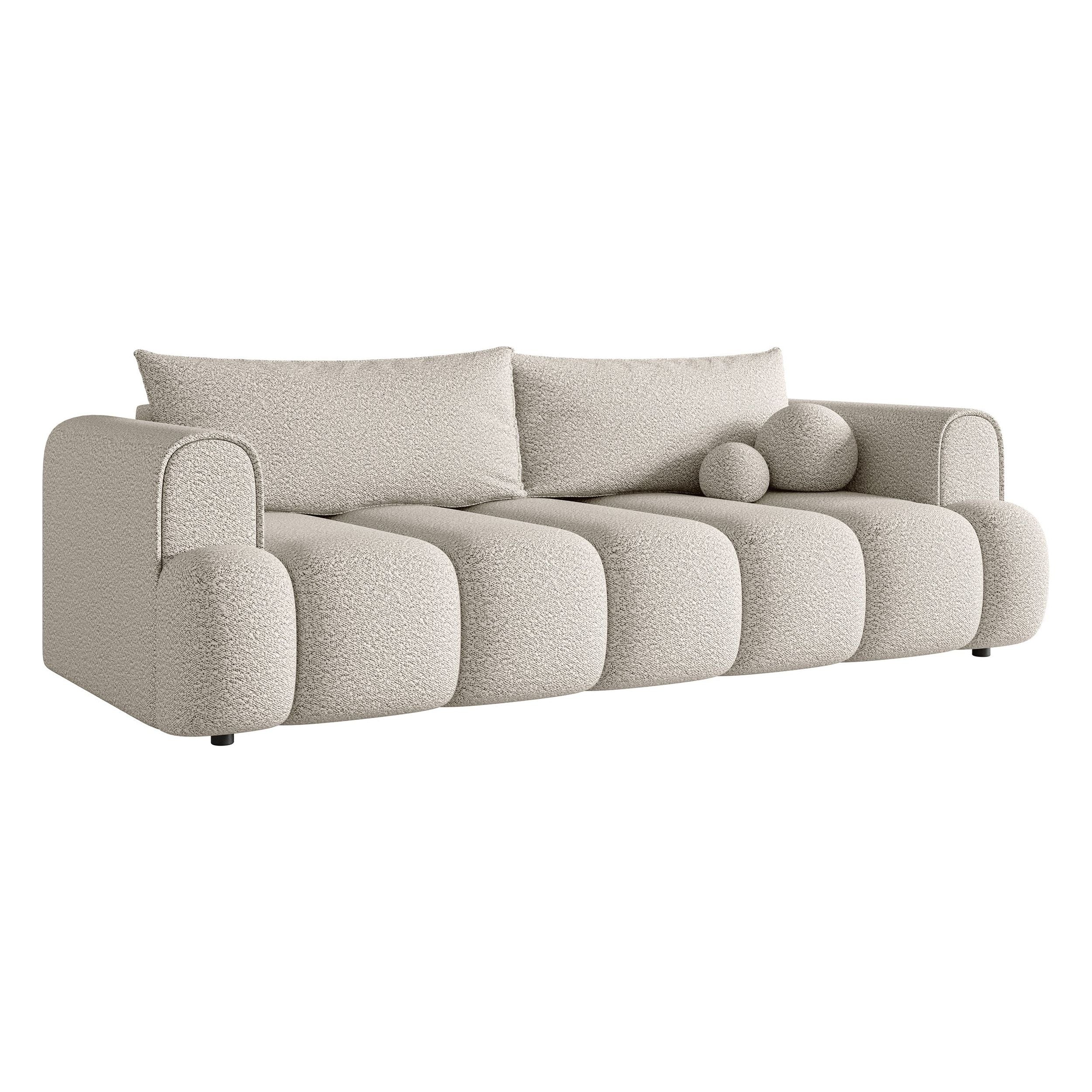 Sofa lova ANDELINA, kreminė spalva, boucle
