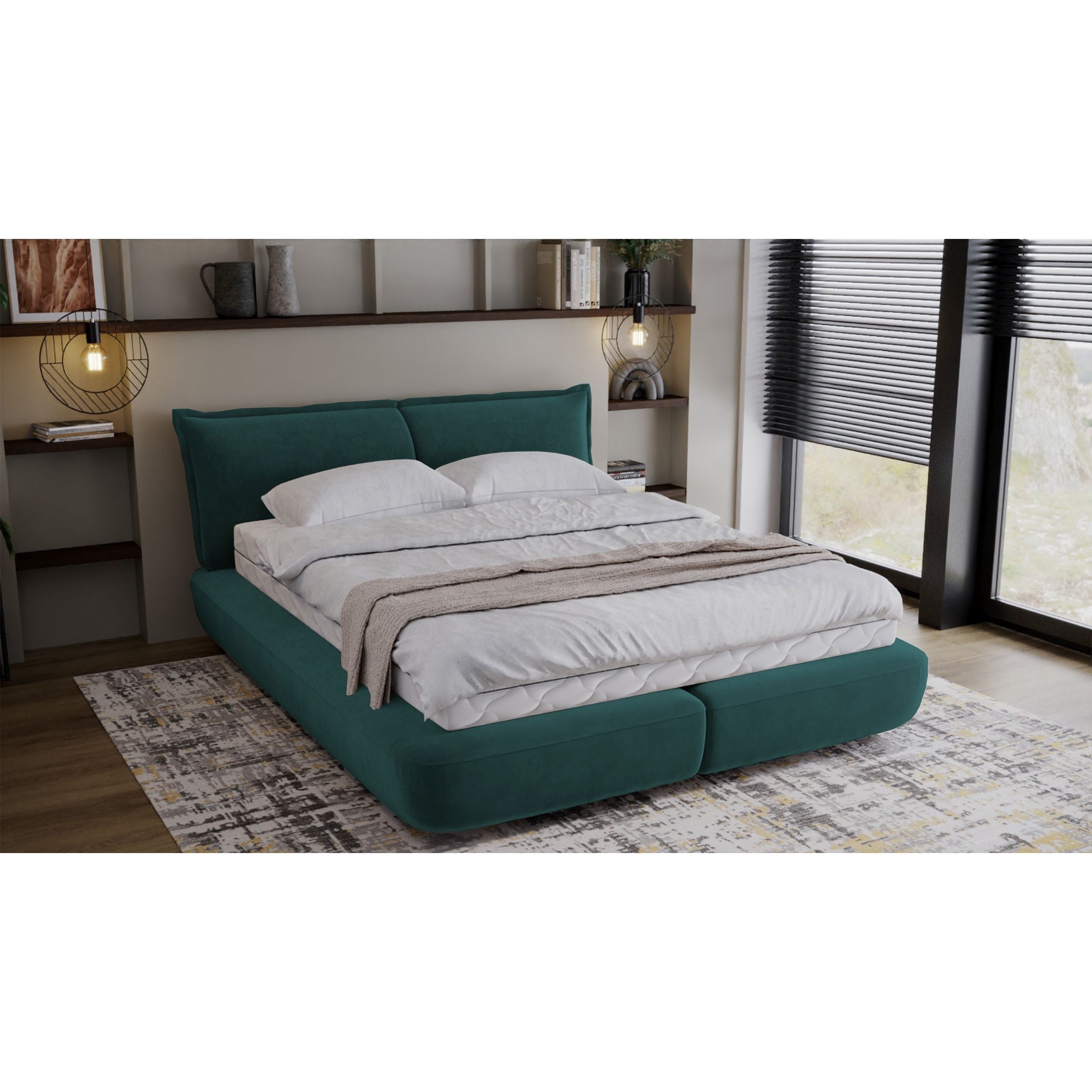 Minkšta lova BORBELE, turquoise spalva