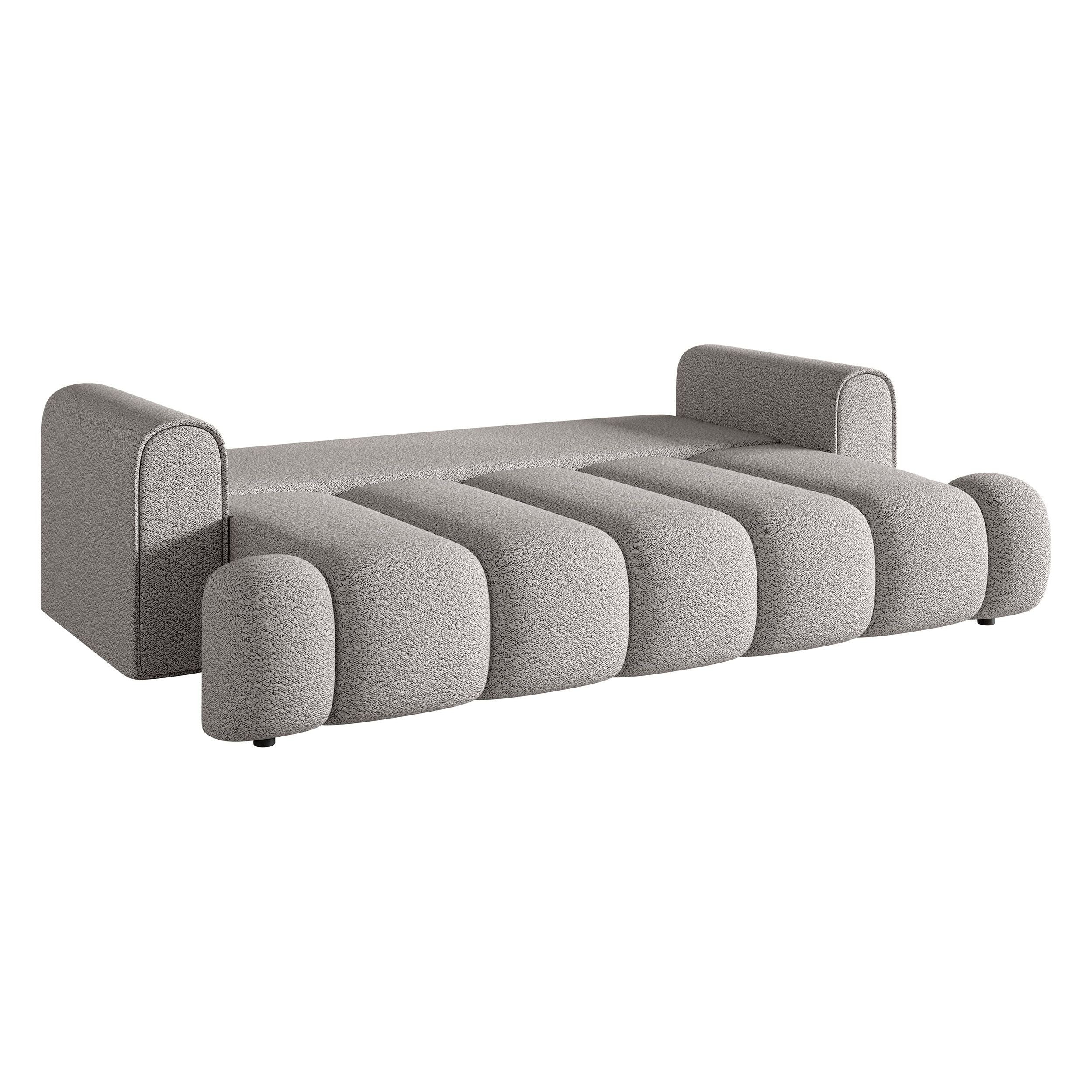 Sofa lova ANDELINA, šviesiai pilkos spalvos, boucle