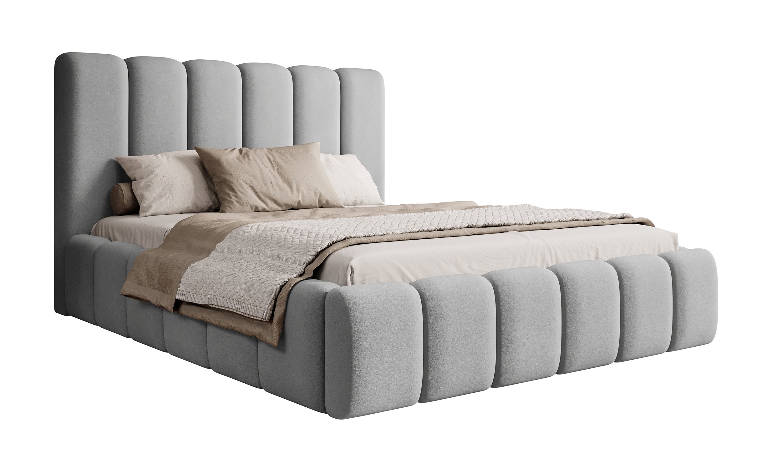 BISCOTTINO MAGIC Bedroom Bed, light grey
