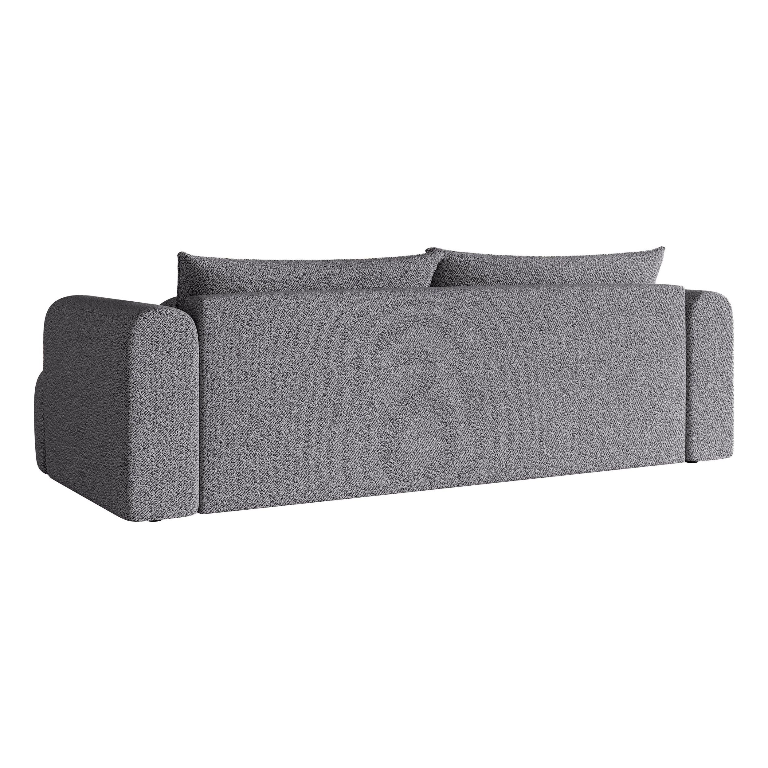 Sofa lova ANDELINA, pilkos spalvos, boucle