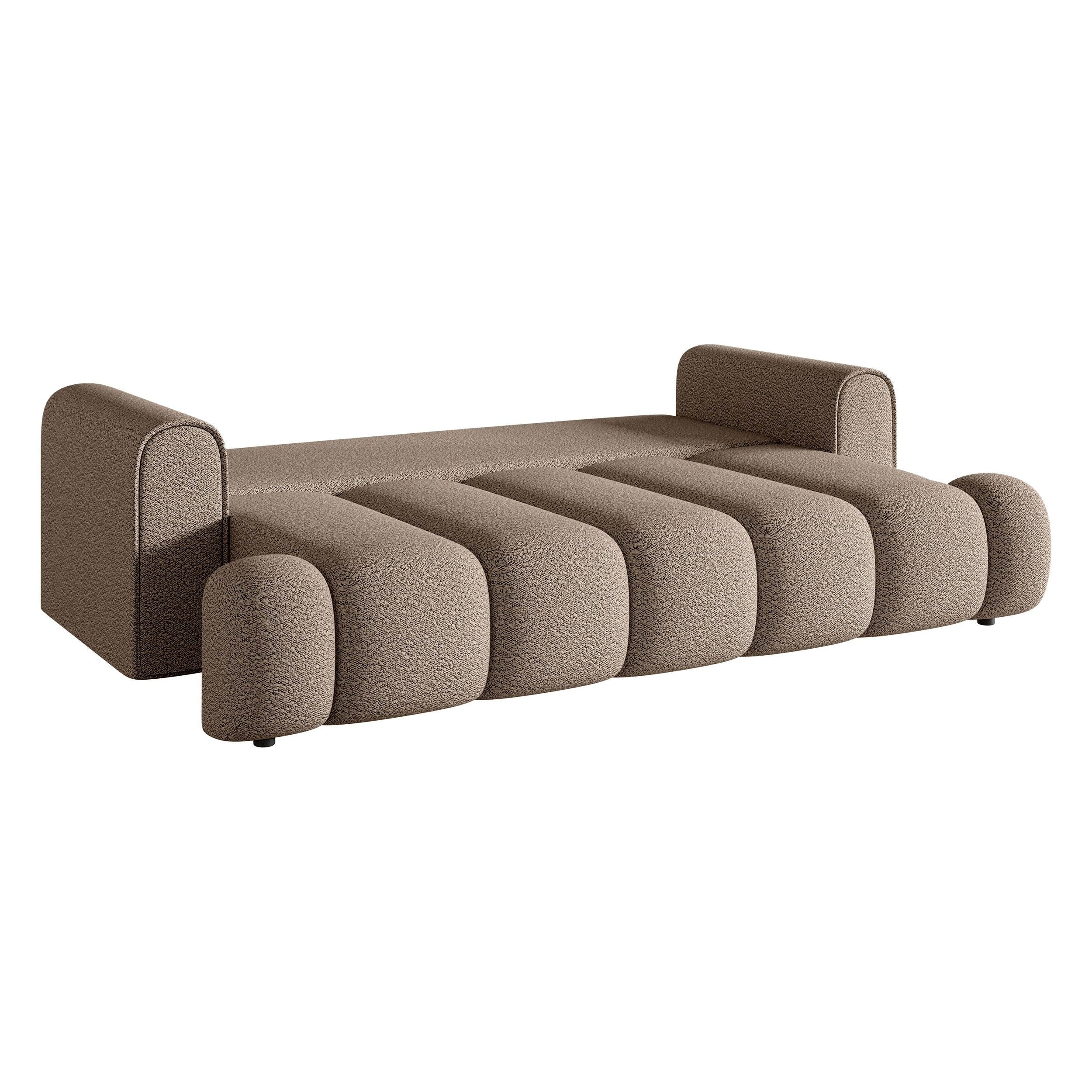 Sofa lova ANDELINA, tamsios smėlio spalvos, boucle