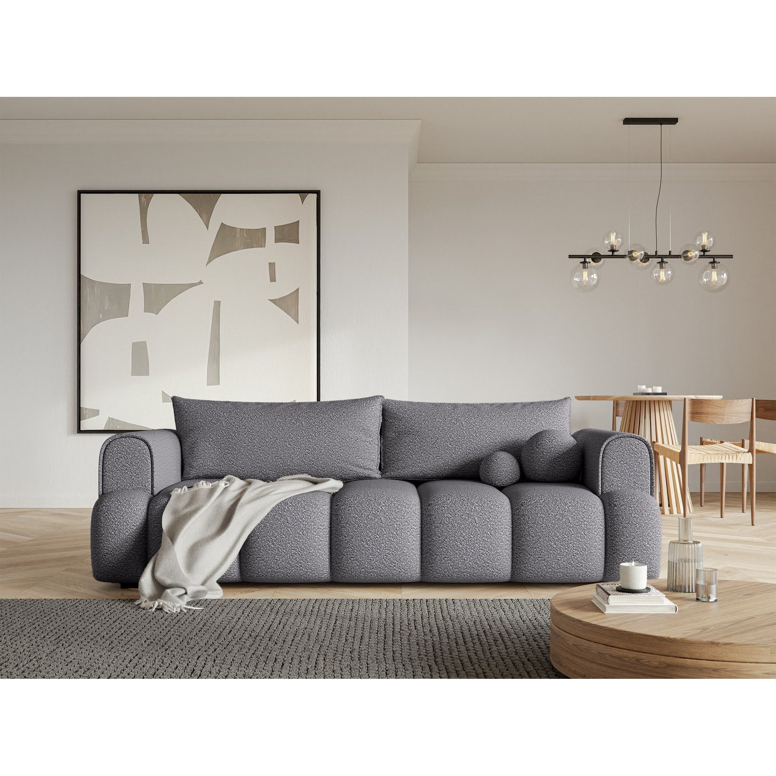 Sofa lova ANDELINA, pilkos spalvos, boucle