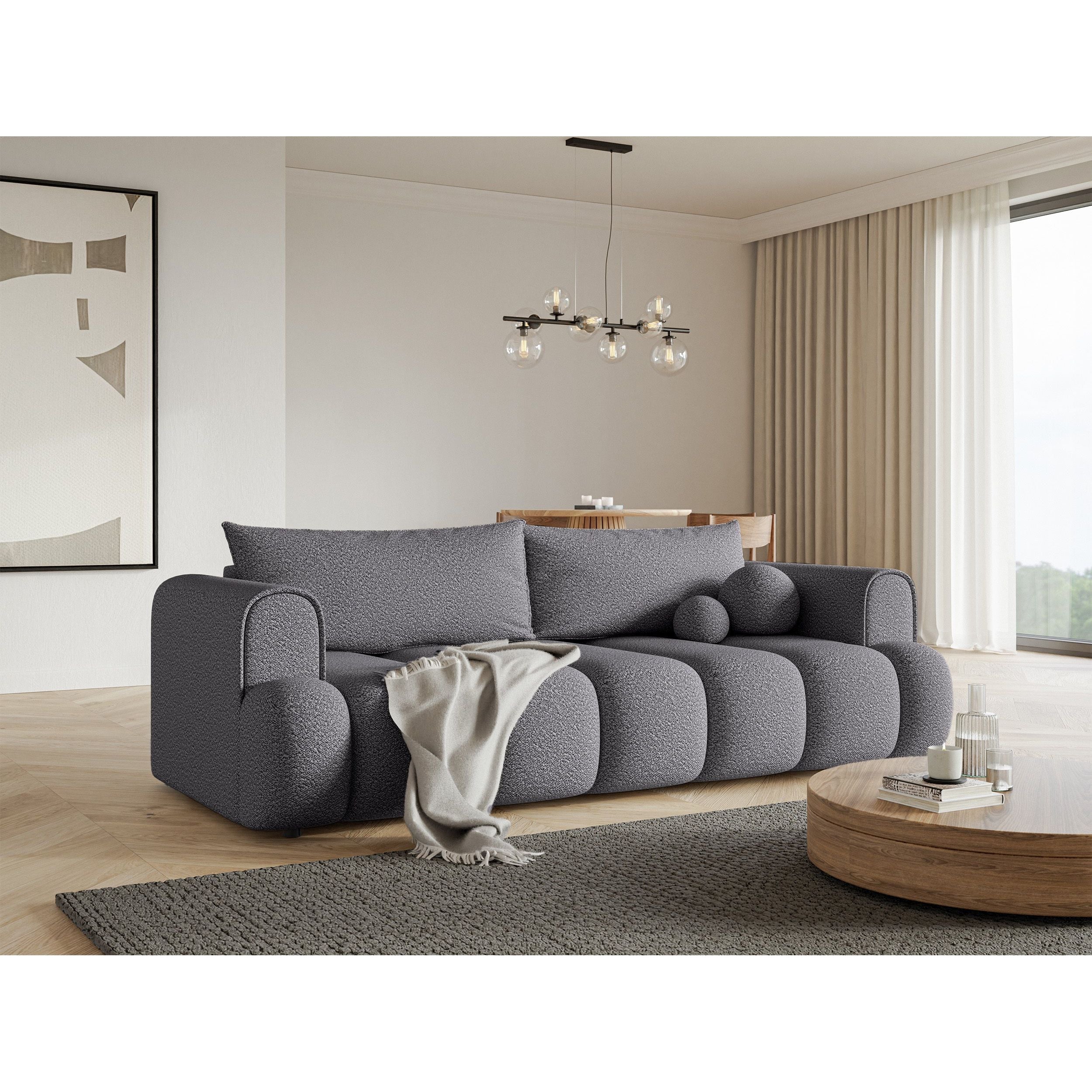 Sofa lova ANDELINA, pilkos spalvos, boucle
