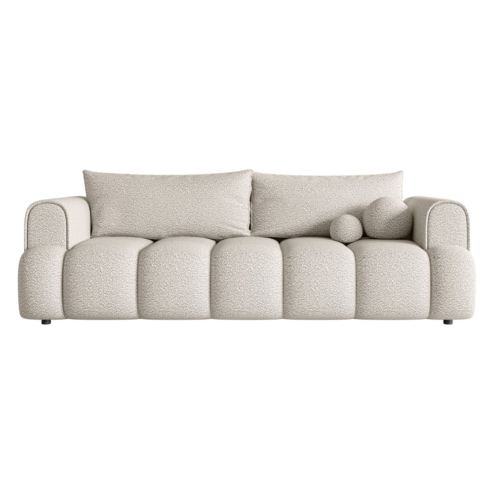 Sofa lova ANDELINA, kreminė spalva, boucle