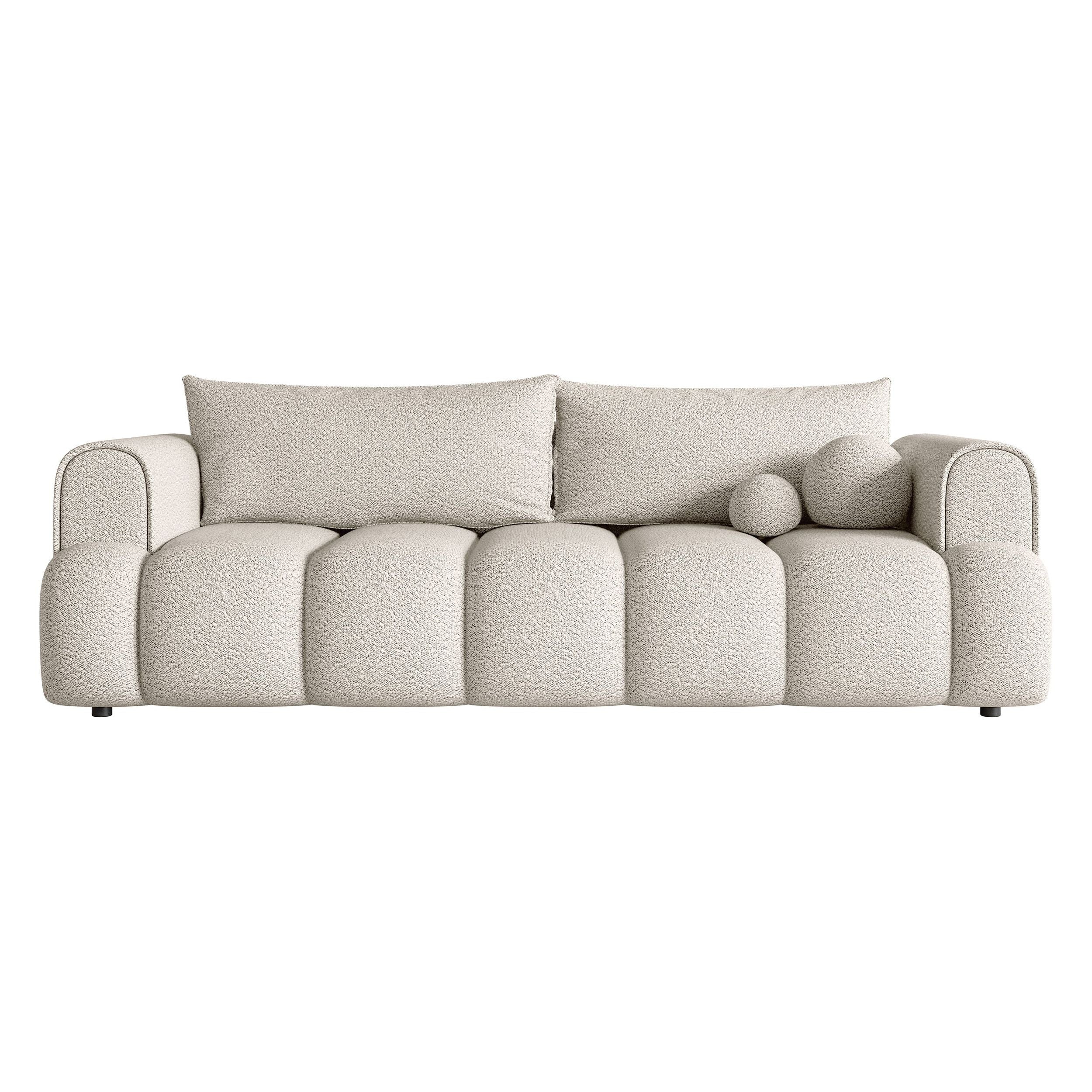 Sofa lova ANDELINA, kreminė spalva, boucle