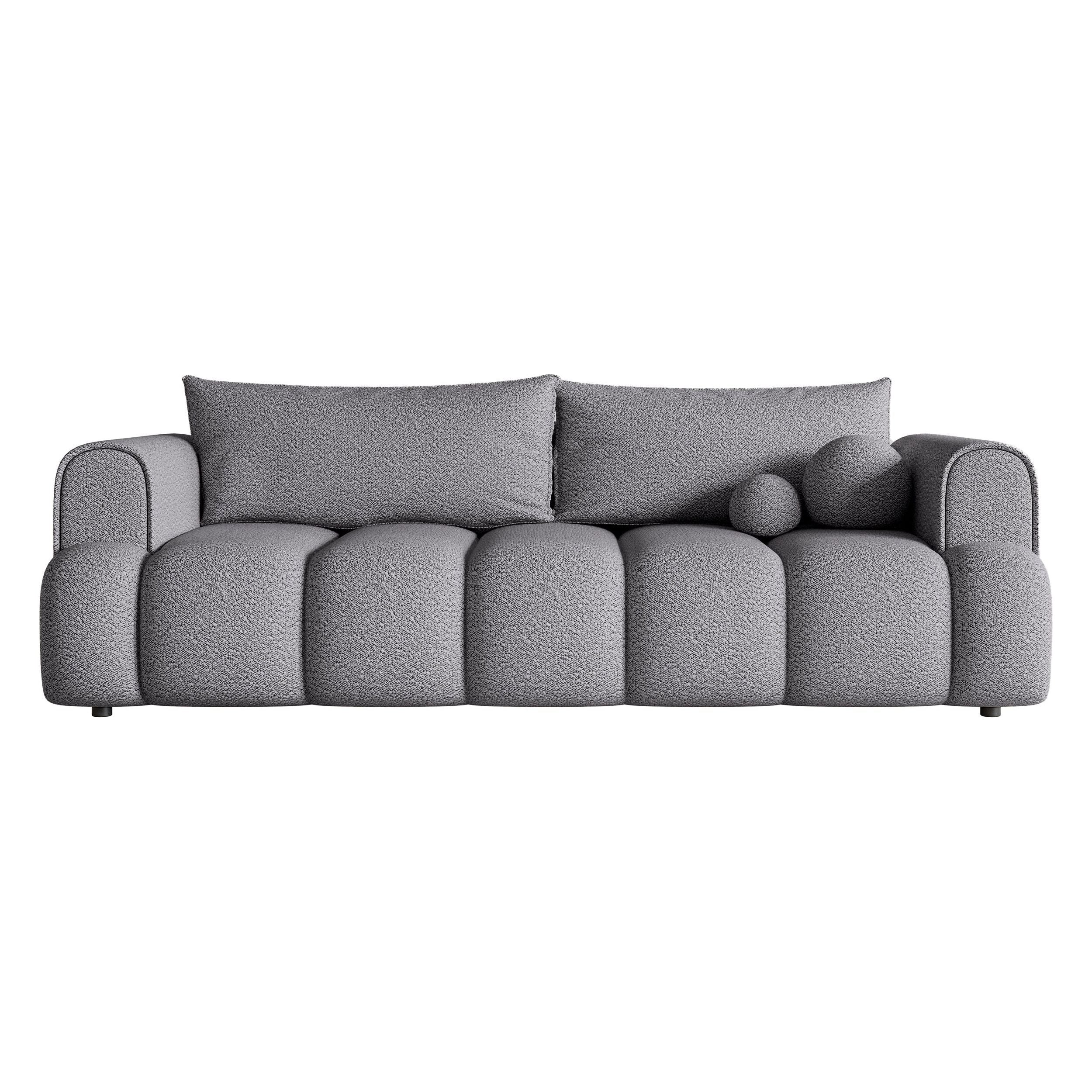 Sofa lova ANDELINA, pilkos spalvos, boucle