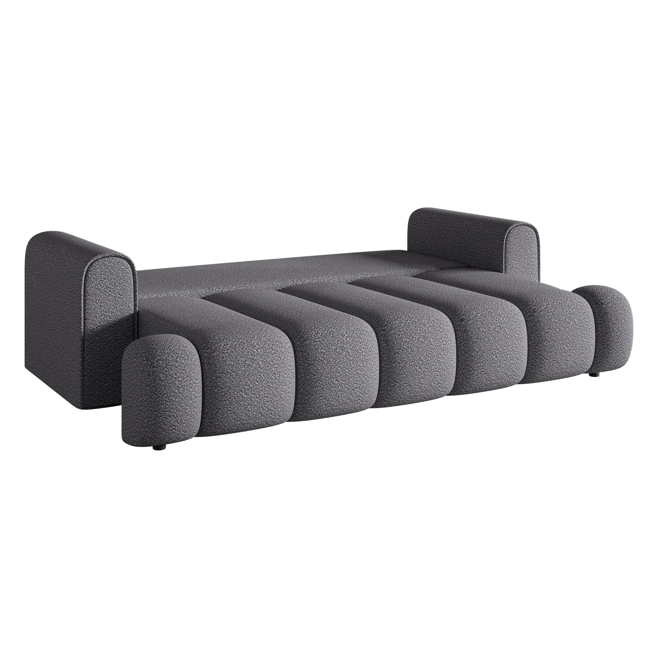 Sofa lova ANDELINA, pilkos spalvos, boucle