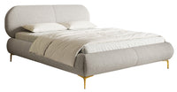 Miegamojo lova VELORI – bendras vaizdas, pilkai smėlinė
