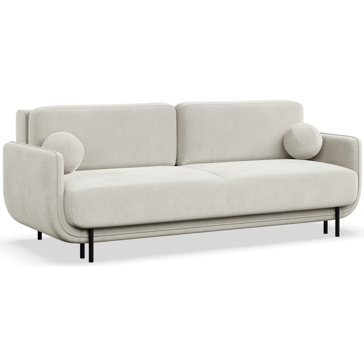 Sofa-lova OVALS, kreminė veliūras