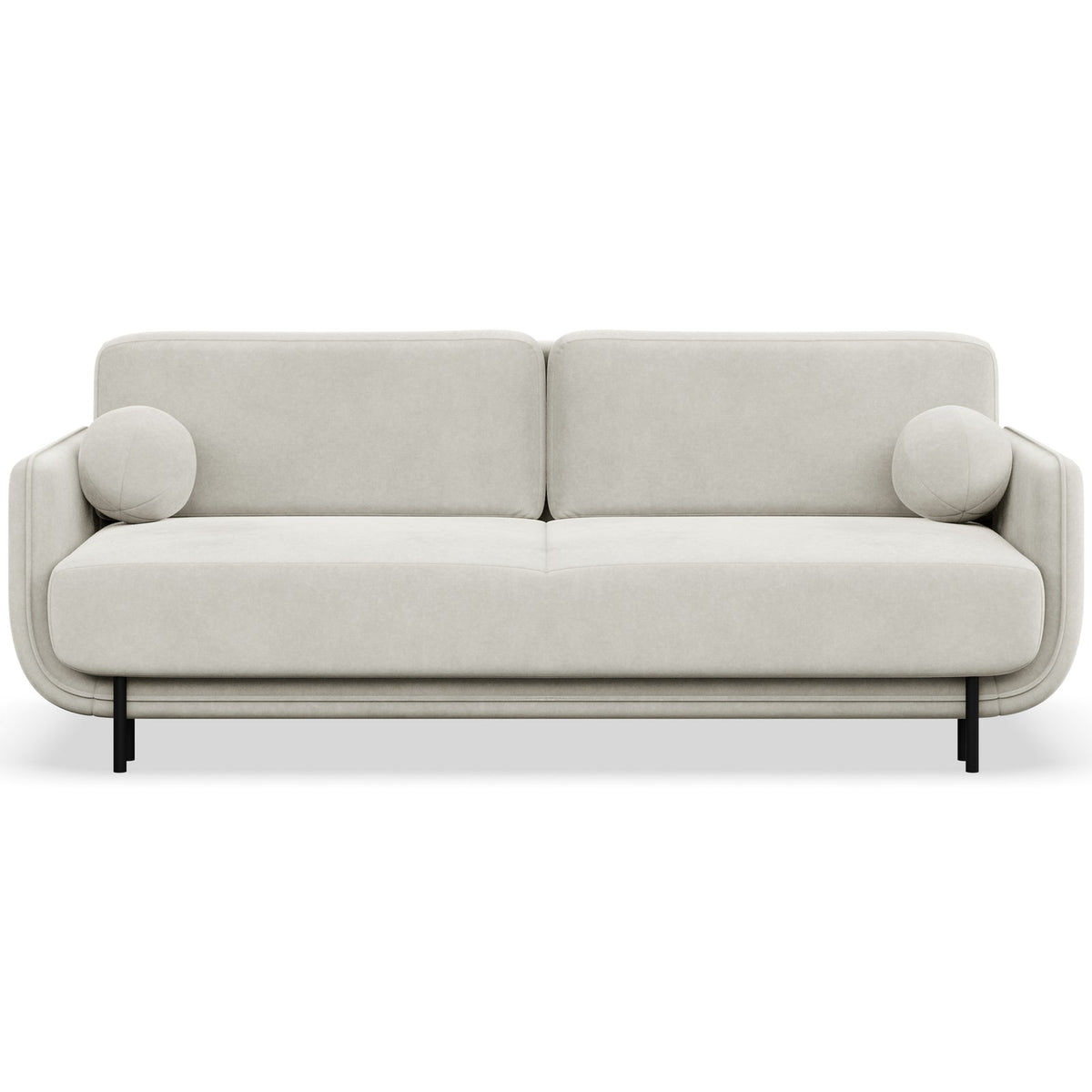 Sofa-lova OVALS, kreminė veliūras