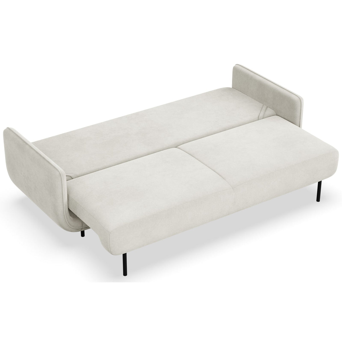 Sofa-lova OVALS, kreminė veliūras
