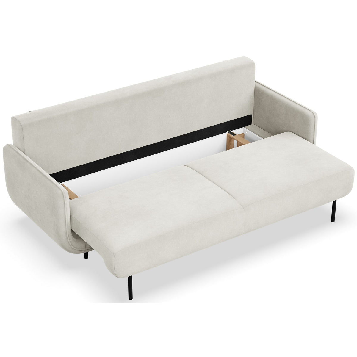 Sofa-lova OVALS, kreminė veliūras
