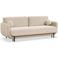 Sofa-lova OVALS, šviesiai smėlinė veliūras