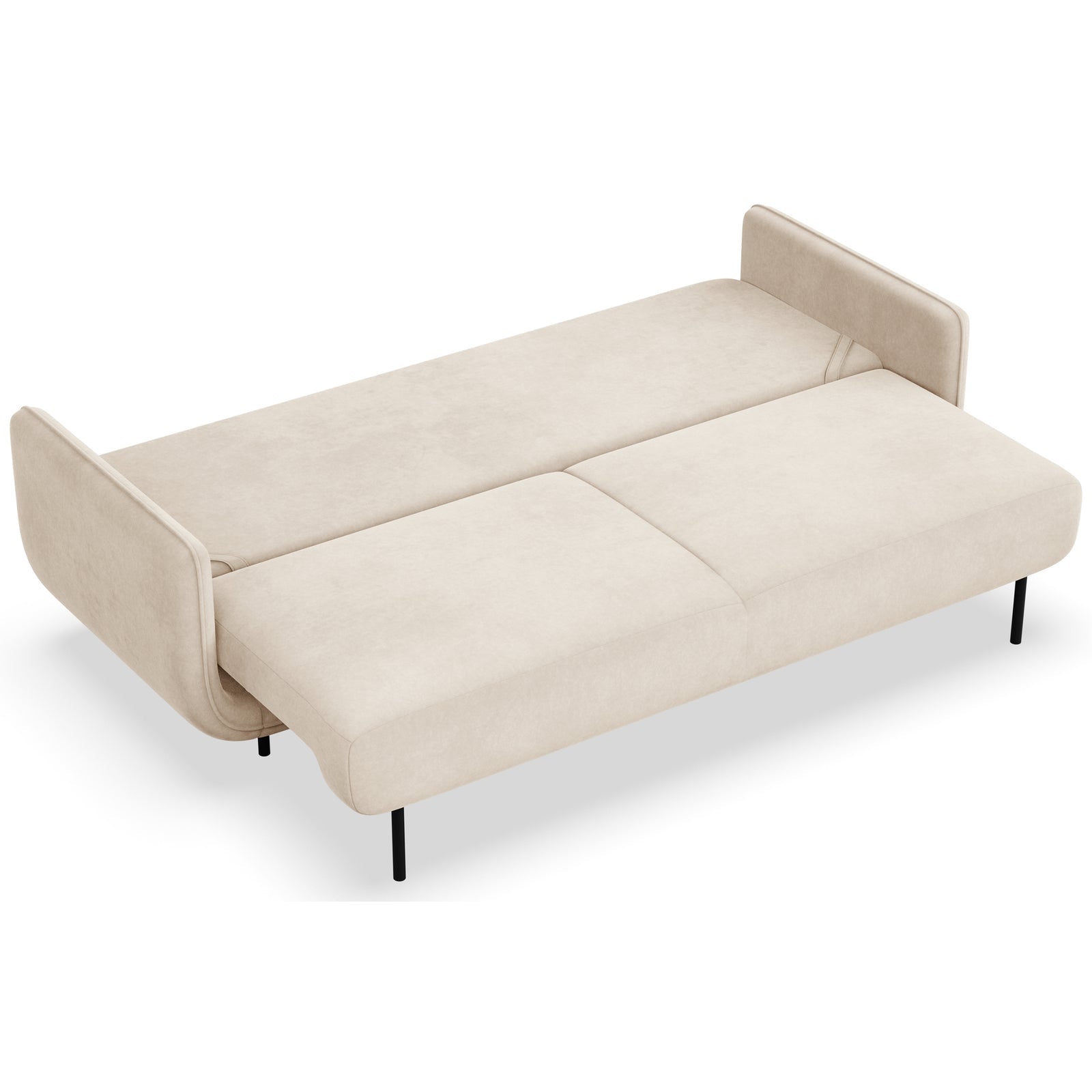 Sofa-lova OVALS, šviesiai smėlinė veliūras