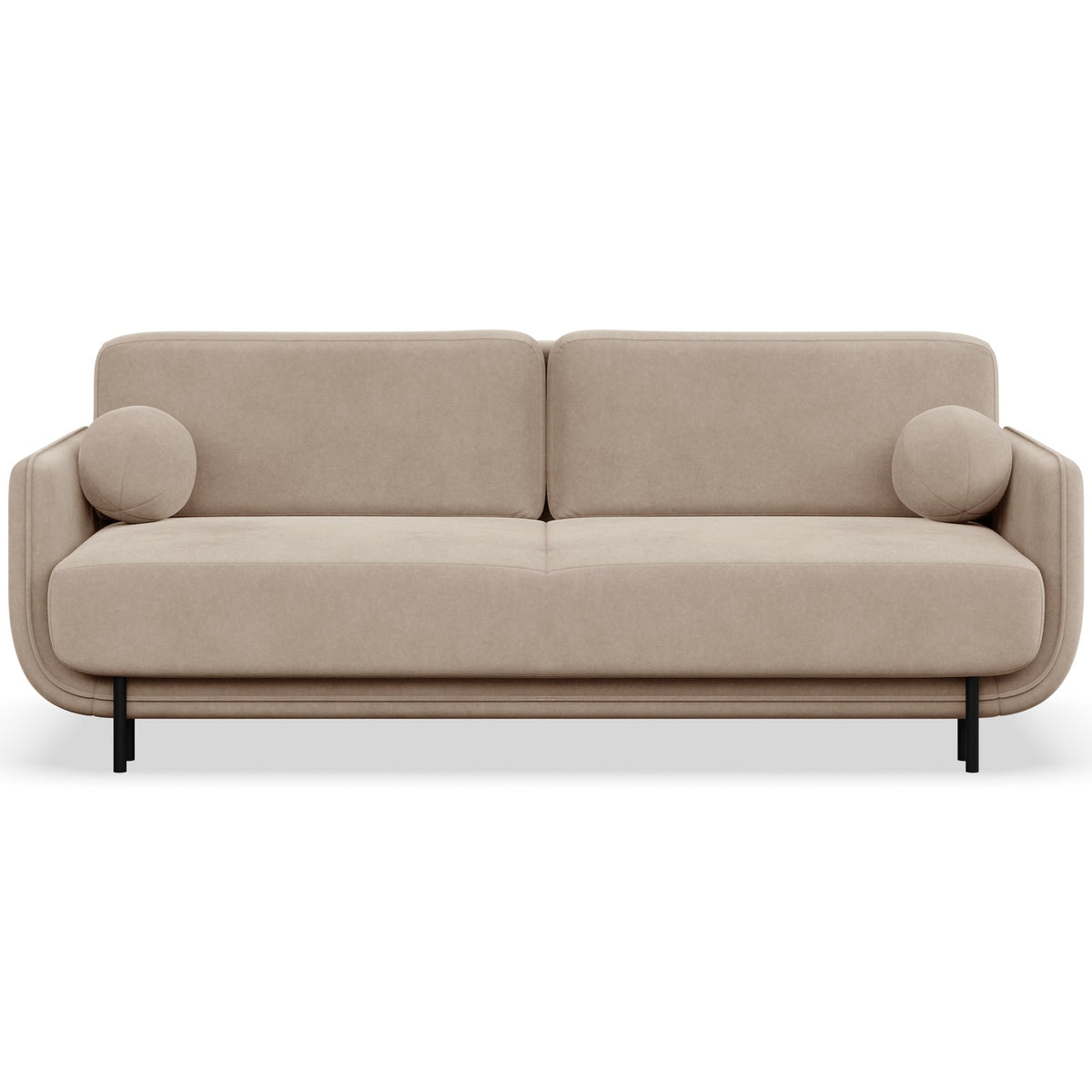 Sofa-lova OVALS, smėlinė veliūras