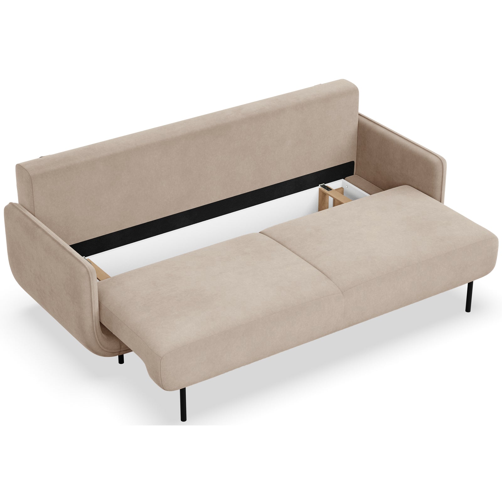 Sofa-lova OVALS, smėlinė veliūras