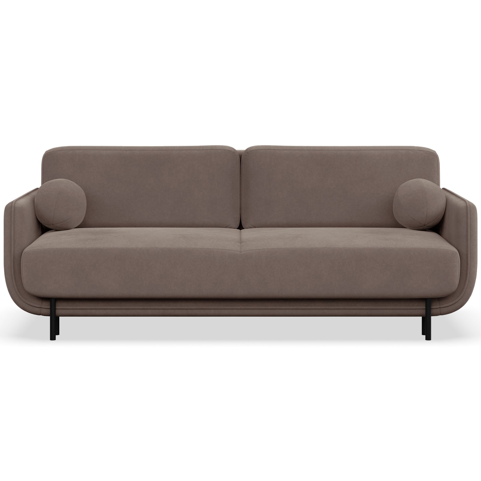 Sofa-lova OVALS, šviesiai ruda veliūras