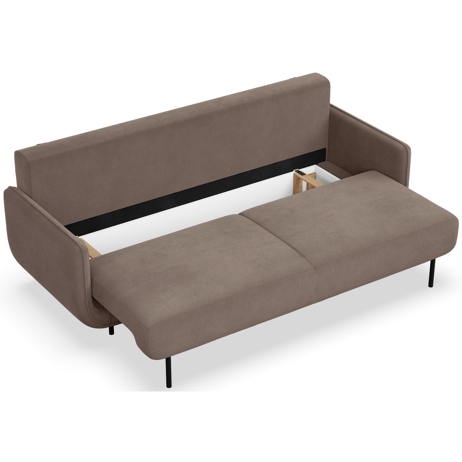 Sofa-lova OVALS, šviesiai ruda veliūras