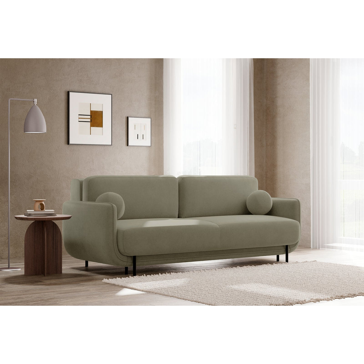 Sofa-lova OVALS, šalavijų veliūras