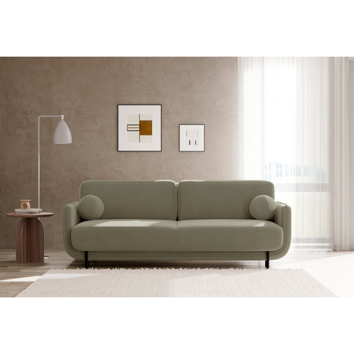 Sofa-lova OVALS, šalavijų veliūras