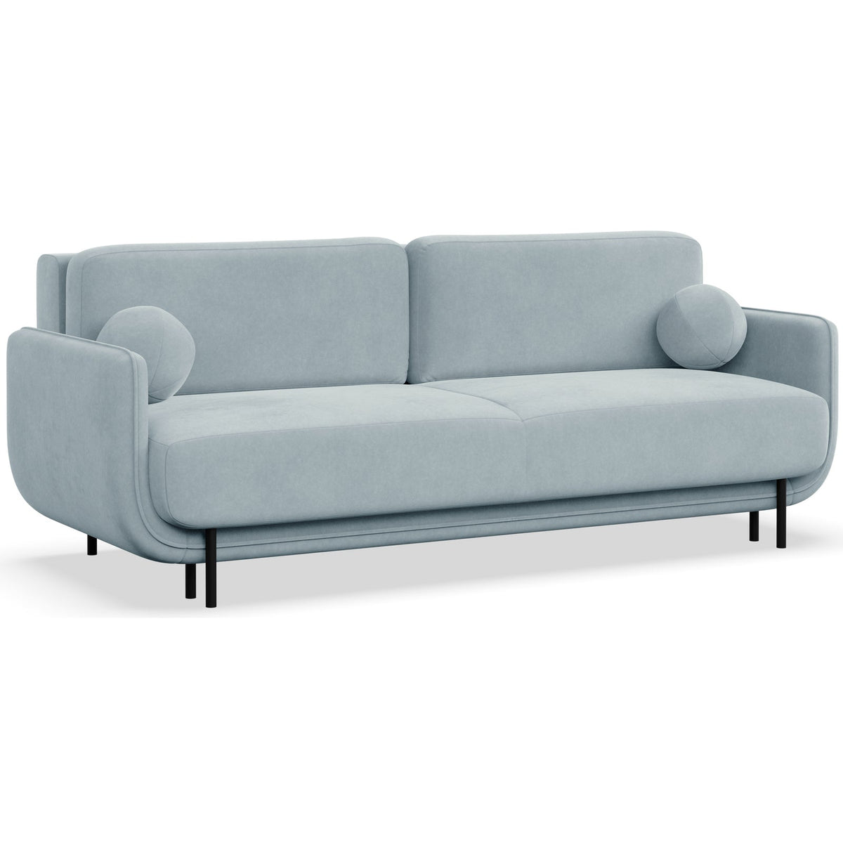 Sofa-lova OVALS, žydra veliūras