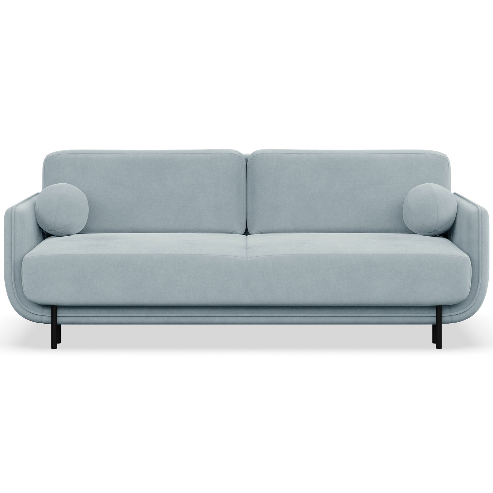 Sofa-lova OVALS, žydra veliūras