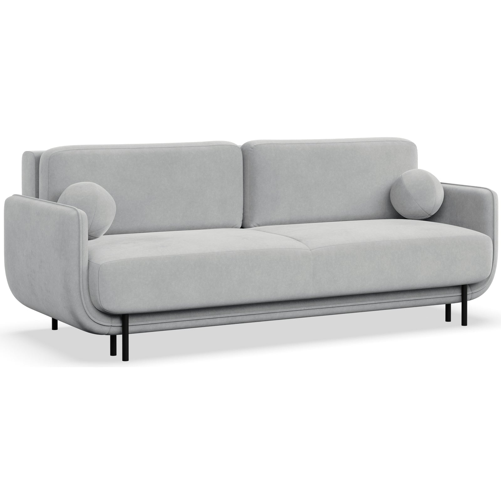 Sofa-lova OVALS, šviesiai pilka veliūras