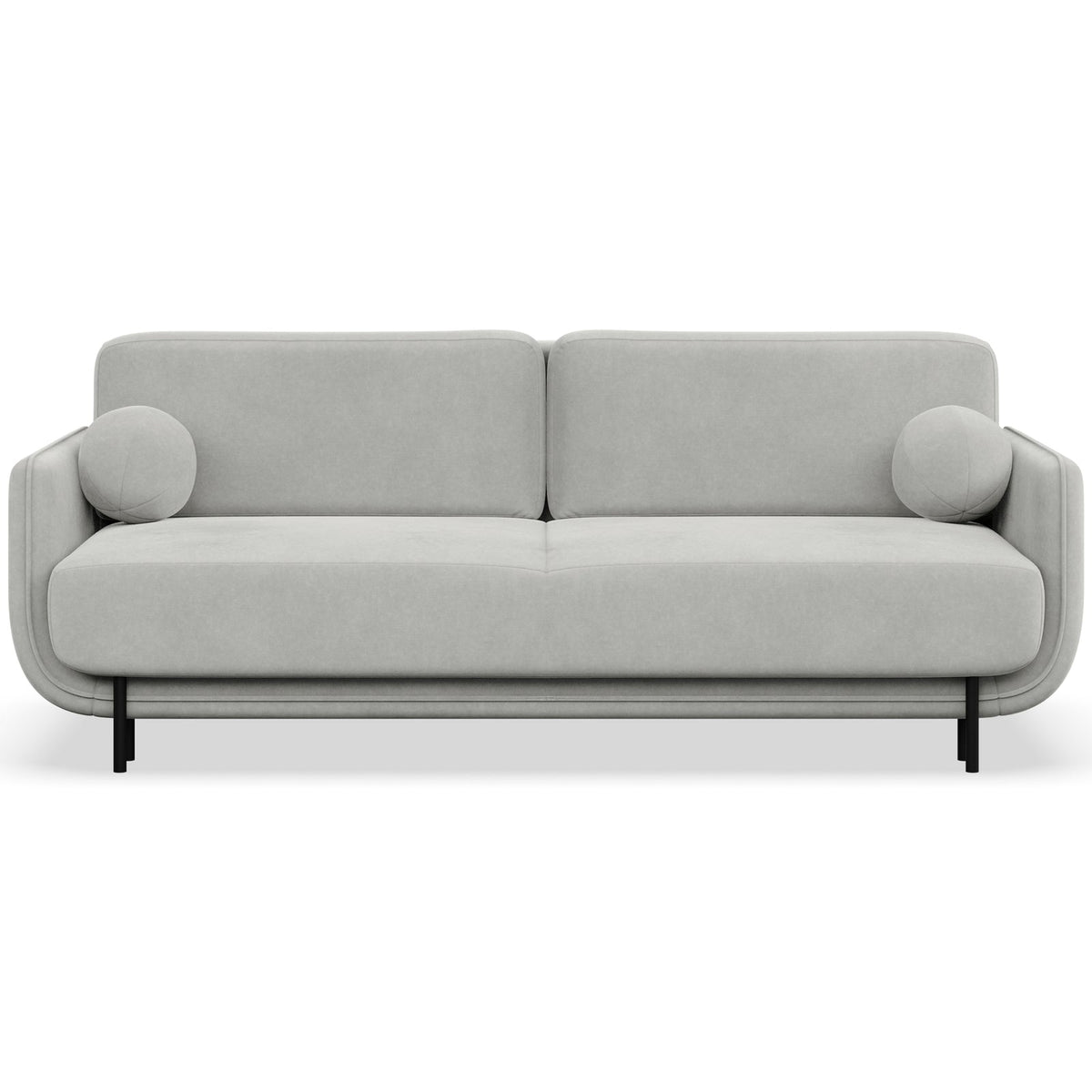 Sofa-lova OVALS, šviesiai pilka veliūras