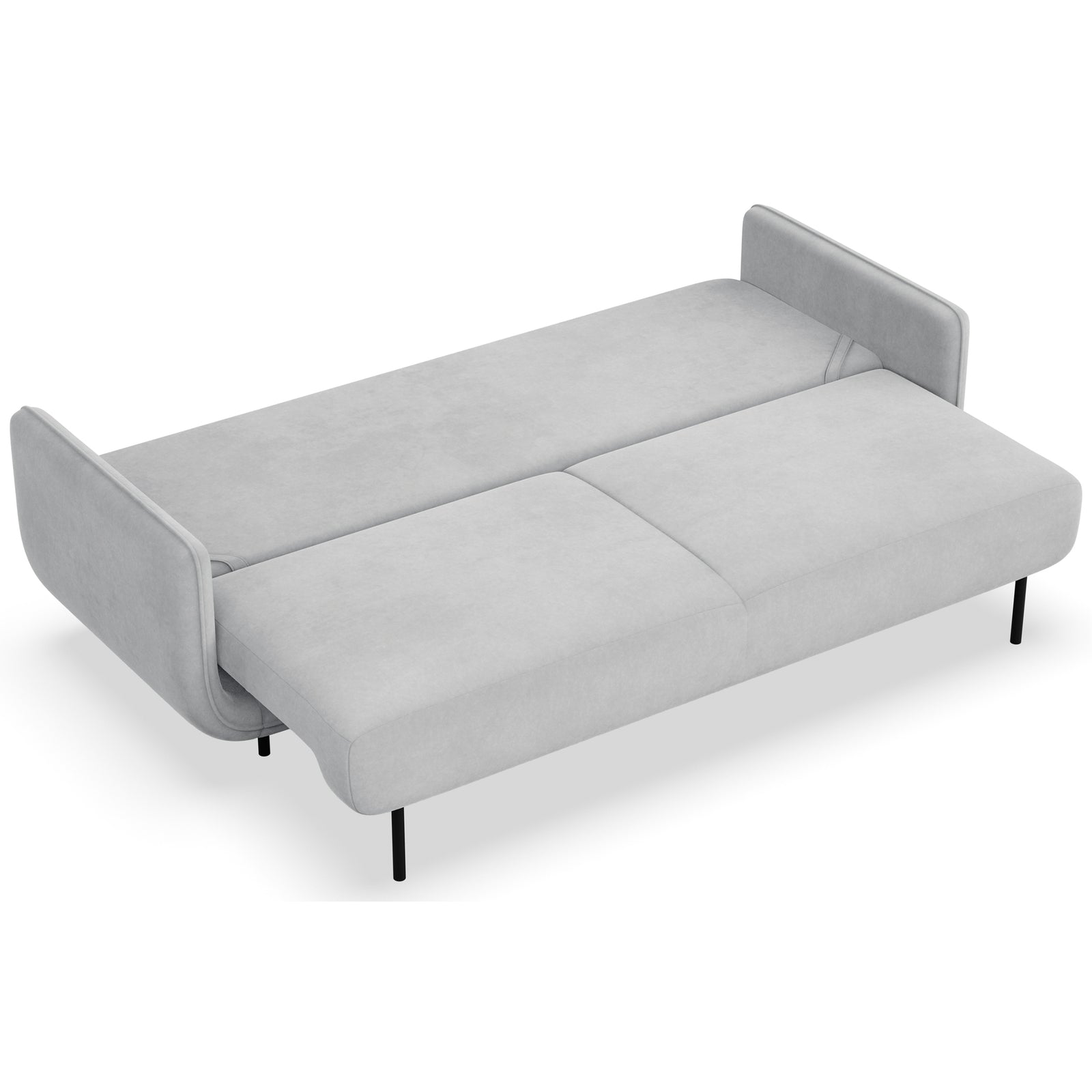 Sofa-lova OVALS, šviesiai pilka veliūras