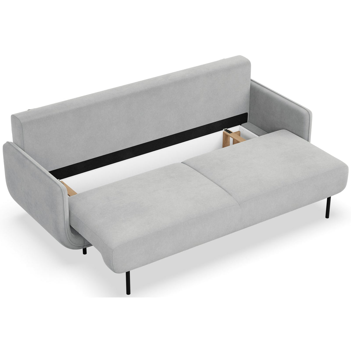 Sofa-lova OVALS, šviesiai pilka veliūras