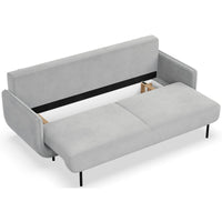Sofa-lova OVALS, šviesiai pilka veliūras