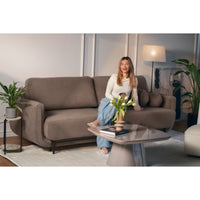 Sofa-lova OVALS, šviesiai ruda veliūras