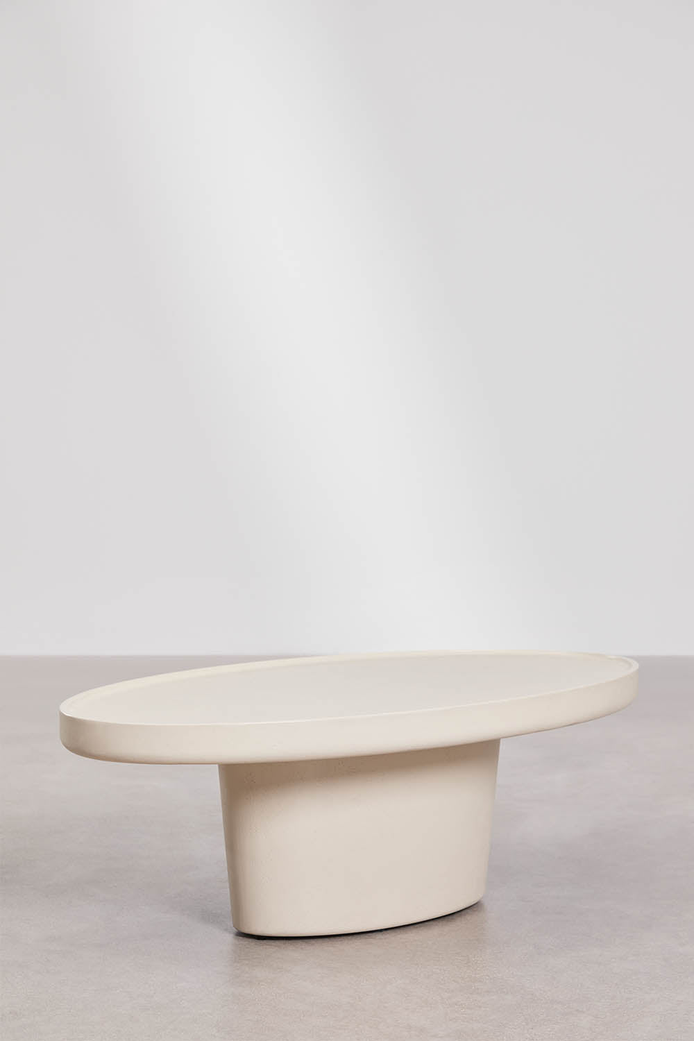 Oval outdoor coffee table CIMENTO, tapioca sand