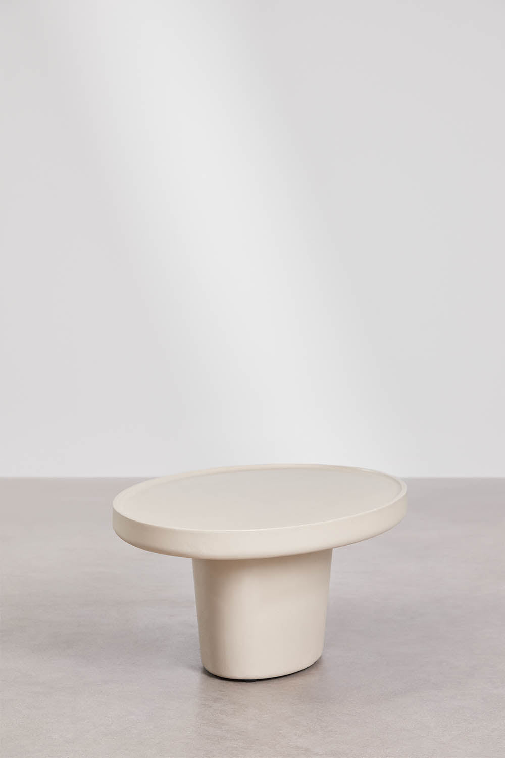 Oval outdoor coffee table CIMENTO, tapioca sand