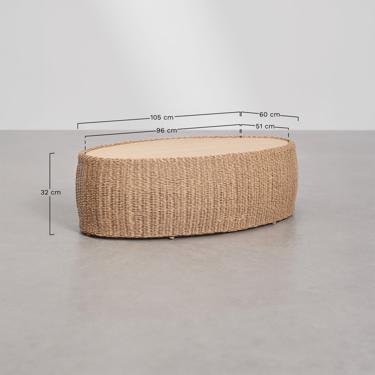 BALI oval outdoor table, acacia
