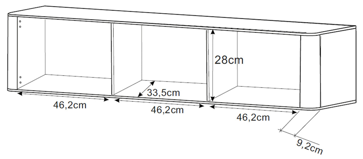 TV spintelė BRENDAN, juoda, 163 cm, juodos kojos, rumbuota